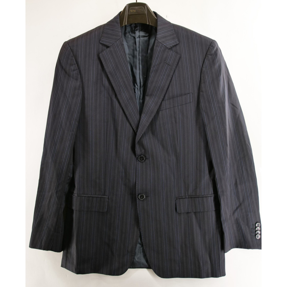 Ermenegildo Zegna Blazer Men Black US38 IT48R Striped Silk Wool
